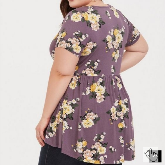 torrid babydoll super soft button front top size 1X - Picture 2 of 6